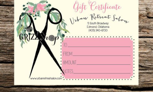 Set Of 50 Salon Gift Certificates On Etsy, $75.00 | Gift Pertaining To Free Beauty Salon Gift Certificate