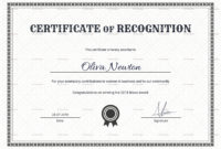 Simple Certificate Of Recognition Design Template In Psd, Word Within New Free Template For Certificate Of Recognition