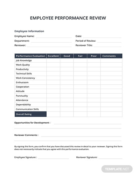 Simple Performance Review Template: Download 67+ Forms In Regarding Employee Performance Log Template