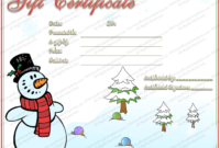 Snowman Christmas Gift Certificate Template Inside New Free Christmas Gift Certificate Templates