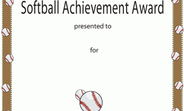 Softball Award Certificate Template (1) Templates Inside Amazing Softball Certificate Templates Free