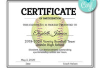 Softball Certificate In 2020 (With Images) | Certificate Within Softball Certificate Templates