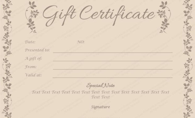 Spa Day Gift Certificate Template (5 Inside Fresh Salon Gift Certificate Template