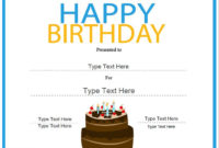 Special Certificate Happy Birthday Certificate In Kids Gift Certificate Template