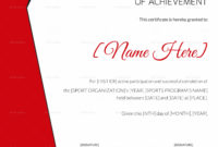 Sports Achievement Award Certificate Design Template In Inside New Baseball Award Certificate Template