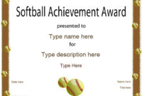 Sports Certificate Softball Certificate Pertaining To Amazing Sports Award Certificate Template Word