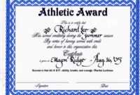Sports Certificate Template | Shatterlion Inside Sportsmanship Certificate Template