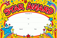 Star Award Certificate Template 8 Best Templates Ideas Within Free Printable Certificate Templates For Kids