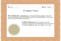Stock Certificate | Stock Certificate Template With Template Of Share Certificate