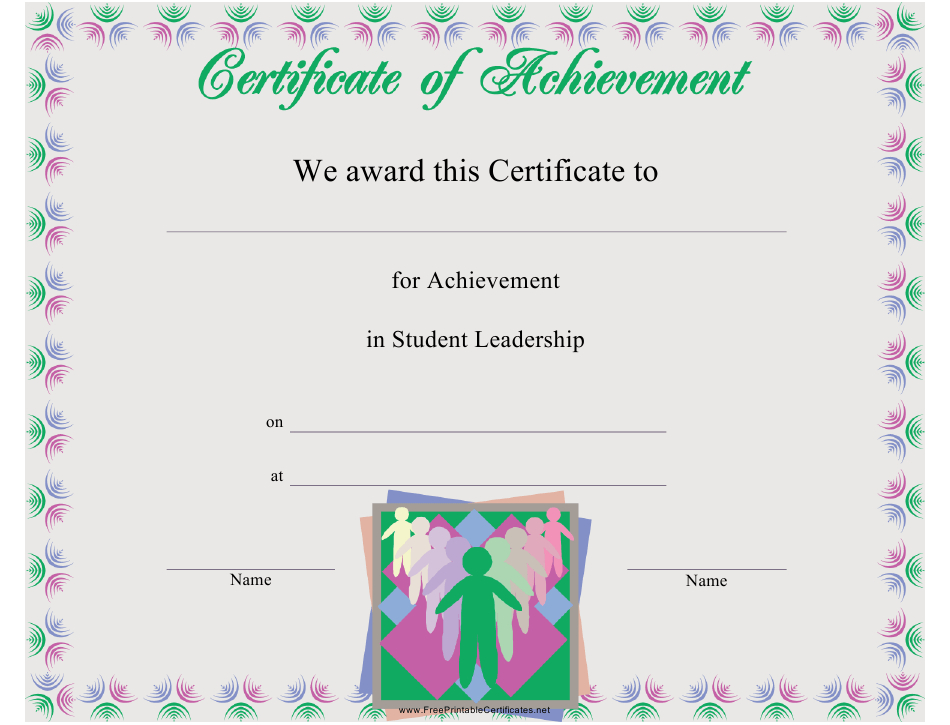 Student Leadership Achievement Certificate Template Throughout Awesome Outstanding Student Leadership Certificate Template Free