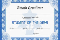 Student Of The Year Award Certificate Templates 1 Best With Regard To Student Leadership Certificate Template Ideas