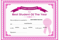 Student Of The Year Award Certificates | Professional In Simple Donation Certificate Template Free 14 Awards