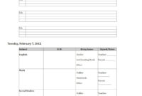 Student Weekly Planner Word Template ~ Template Sample Pertaining To Agenda Template For Students