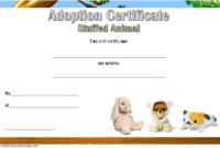 Stuffed Animal Adoption Certificate Template Free 2020 With Pet Adoption Certificate Template Free 23 Designs