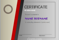 Super Grey Word Certificate Of Achievement Template With Word Certificate Of Achievement Template