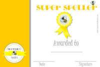 Super Spelling Printable Award Certificate | Diplomas Para For Spelling Bee Award Certificate Template
