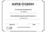 Super Student Certificate Free Certificate Templates In For Awesome Outstanding Student Leadership Certificate Template Free