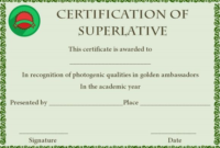 Superlative Certificate Template (3 | Certificate In Fascinating Superlative Certificate Template