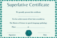 Superlative Certificate Template (4 Throughout Awesome Most Likely To Certificate Template Free