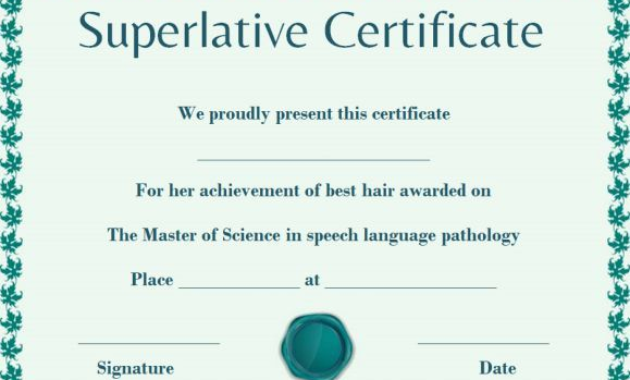 Superlative Certificate Template (4 Throughout Awesome Most Likely To Certificate Template Free