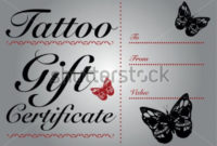 Tattoo Gift Certificate | Gift Certificate Template Within Fantastic Tattoo Gift Certificate Template
