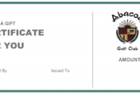 Tattoo Gift Certificate Template New Gift Certificate Within New Golf Certificate Templates For Word