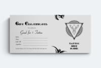 Tattoo Shop Gift Certificate Template (Grey) Doc Formats Intended For Tattoo Gift Certificate Template