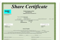 Template Of Share Certificate In 2020 | Certificate With Free Template Of Share Certificate