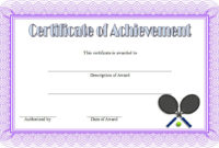 Tennis Achievement Certificate Templates [7+ Fantastic With Regard To Fresh 7 Certificate Of Championship Template Designs Free