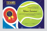 Tennis Certificate Award Template With Colorful And Regarding Table Tennis Certificate Template Free
