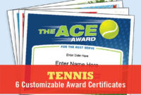 Tennis Certificate Pack Tennis Award Template Tennis Awards In Fascinating Table Tennis Certificate Template Free