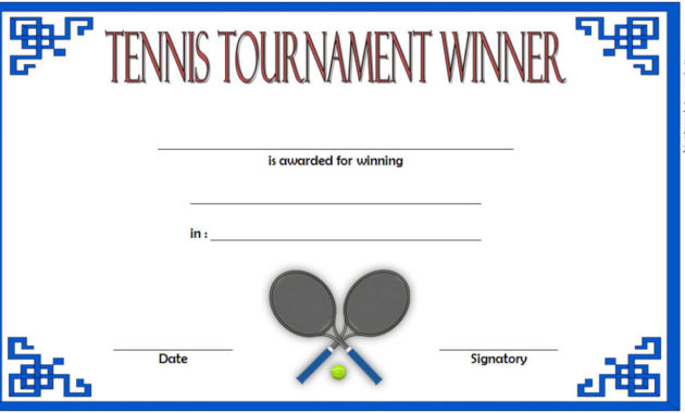 Tennis Tournament Certificate Templates [8+ Sporty Designs In Fresh 7 Certificate Of Championship Template Designs Free