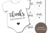 Thanks For Poppingprintable Baby Shower Mini Onesie Intended For Fantastic Baby Shower Gift Certificate Template Free 7 Ideas