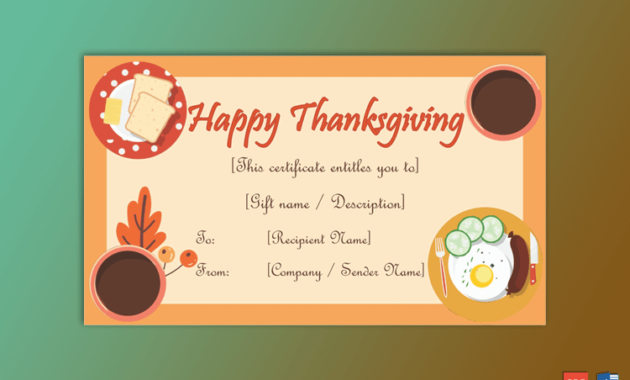 (#Thanksgiving Gift Certificate Template (Happy Meal Pertaining To Dinner Certificate Template Free