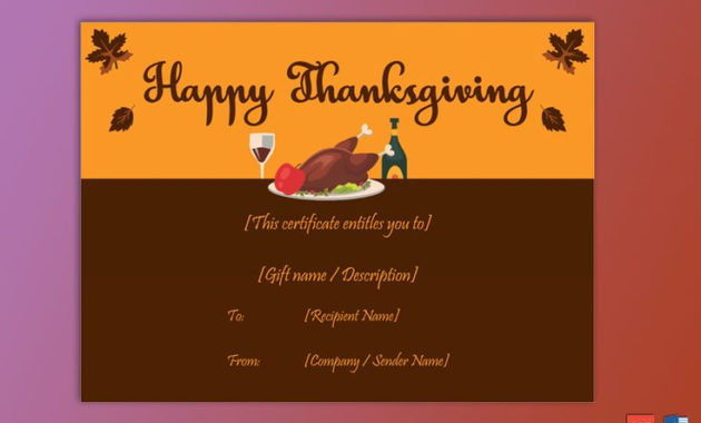(#Thanksgiving Gift Certificate Template (Meal, #5617)) In Intended For New Dinner Certificate Template Free