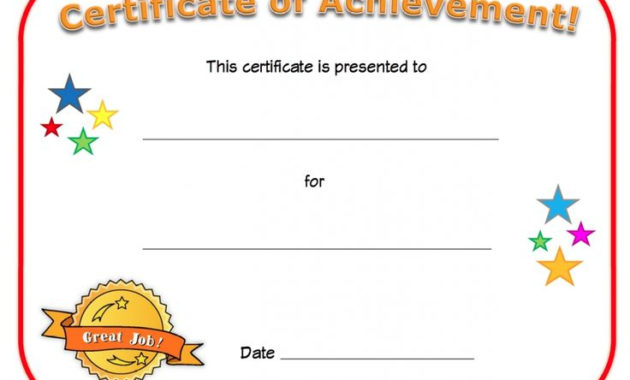 The 25+ Best Blank Certificate Template Ideas On Pinterest Inside Fresh Certificate Of Achievement Template For Kids