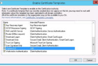 kerberos authentication certificate template