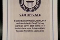 The Exciting Guinness World Records Certificate "Most Regarding Simple Guinness World Record Certificate Template