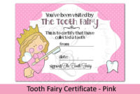 Tooth Fairy Certificate Pink, 5 X 7 Inches (355568 Regarding Free Tooth Fairy Certificate Template