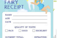 Tooth Fairy Receipt Certificate Design Stock Vector With In Free Tooth Fairy Certificate Template