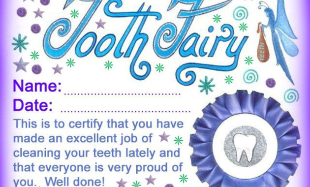 Tooth Fairy | Tooth Fairy Certificate, Tooth Fairy Letter Inside Well Done Certificate Template