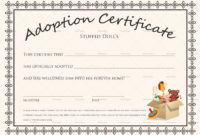 Toy Adoption Certificate Template 2 Best Templates Ideas Within New Toy Adoption Certificate Template