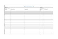 Tractor Maintenance Log Template Dalep.midnightpig.co Throughout Tractor Maintenance Log Template