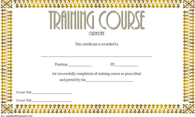 Training Course Certificate Templates [10+ Best Choices] Regarding Fantastic Free Training Completion Certificate Templates