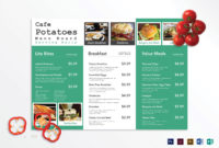 Tri Fold Cafe Menu Board Design Template In Psd, Word For Menu Templates For Publisher