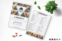 Triangle Dinner Menu Design Template In Psd Word Publisher Regarding Menu Templates For Publisher