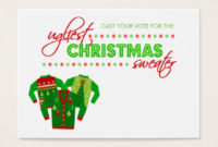 Ugly Christmas Sweater Voting Ballot Card | Zazzle.au In Amazing Free Ugly Christmas Sweater Certificate Template