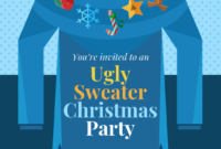 Ugly Sweater Christmas Party Invitation Template In Free Ugly Christmas Sweater Certificate Template
