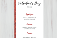 Valentine&amp;#039;S Day Dinner Menu, Valentine&amp;#039;S Menu Red Rose Inside Valentine Menu Templates Free