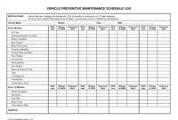 Vehicle Preventive Maintenance Schedule Template With Pool Maintenance Log Template